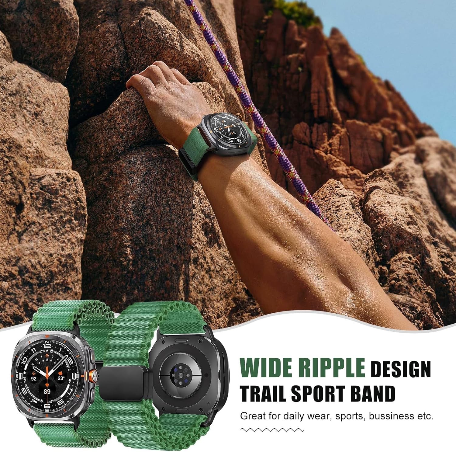 Lightweight Nylon Strap Compatible with Samsung Galaxy Watch Ultra 47mm