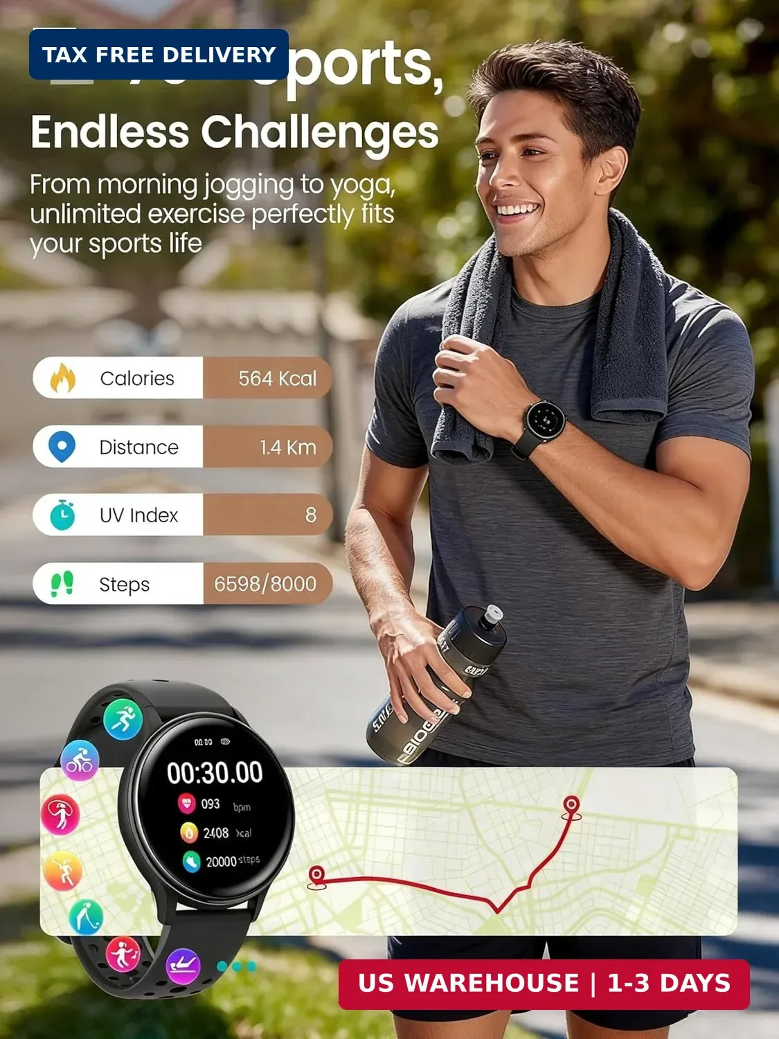 Smart Watches for Women & Men(Answer/Make Calls), Activity Smart Watch with 24/7