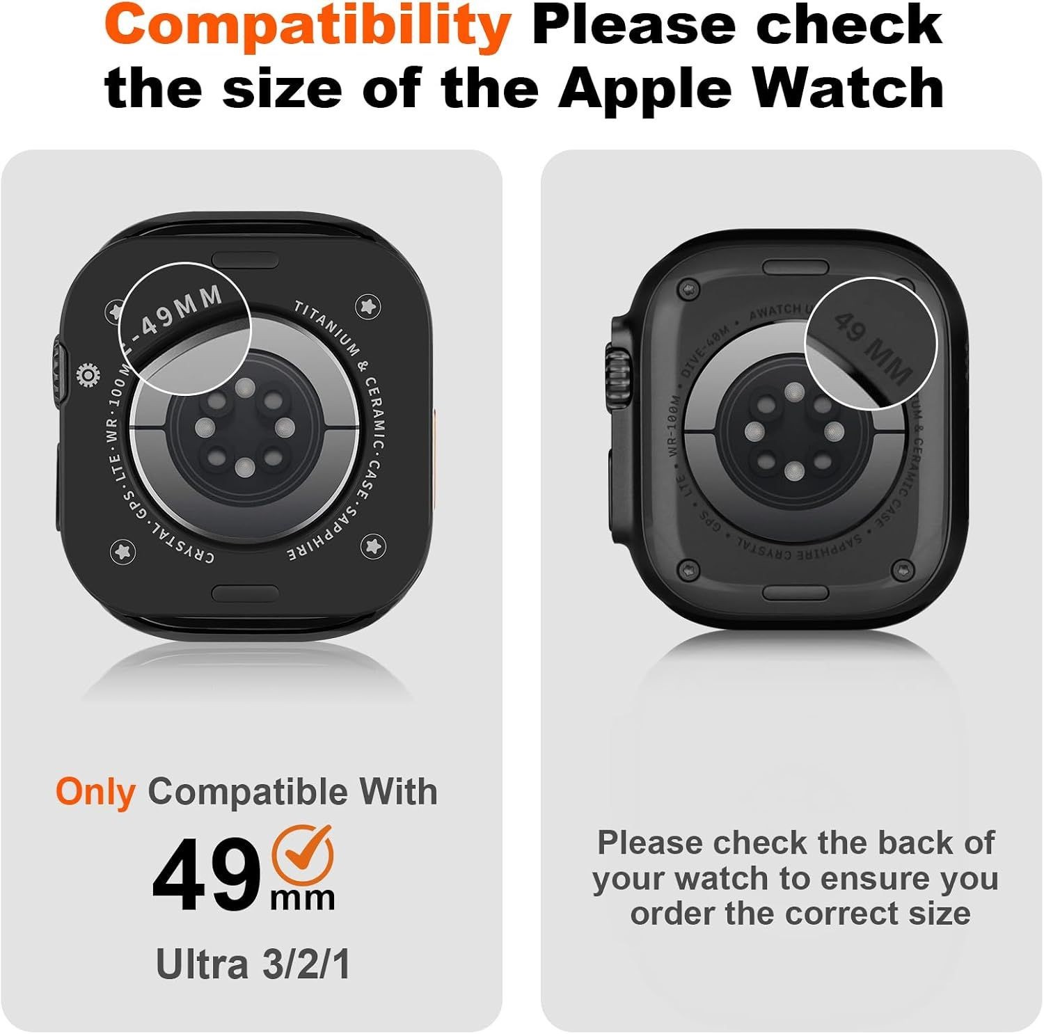 3 in 1 Case for Apple Watch Ultra 49mm Ltra-Thin Aluminum Alloy, 360° Protection