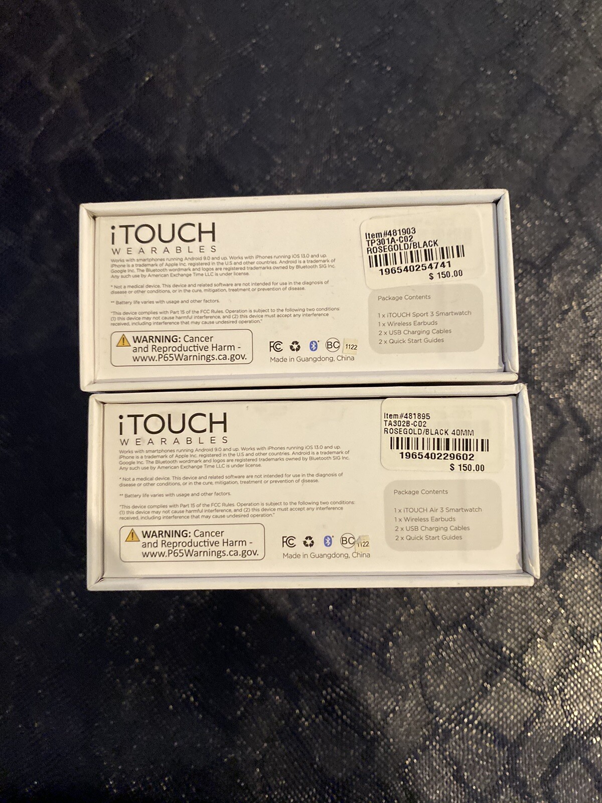 Lot Of 2 I Touch Wearable Mens Watches With Ear Pods