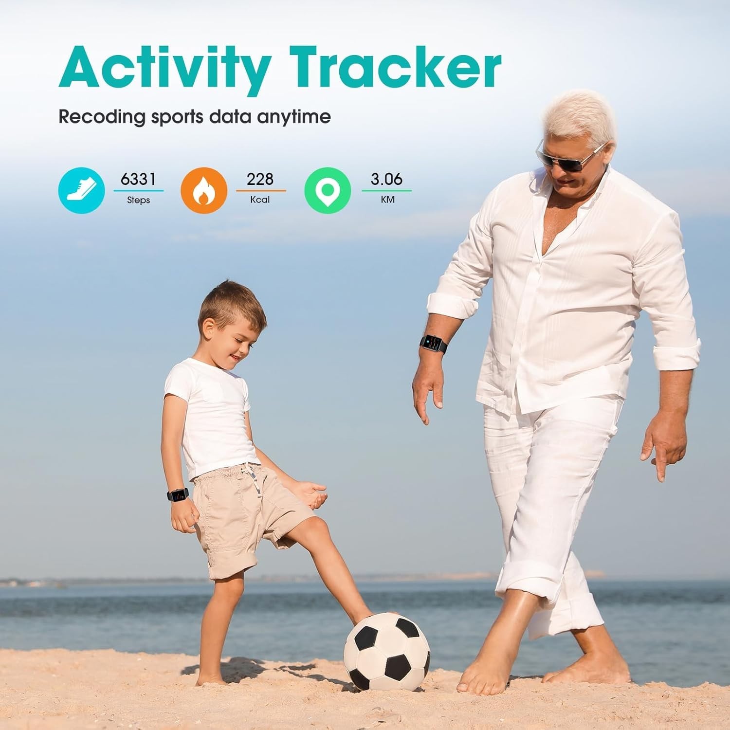 Pedometer Watch Senior Friendly No App/Phone Required, Waterproof Fitness Tracke