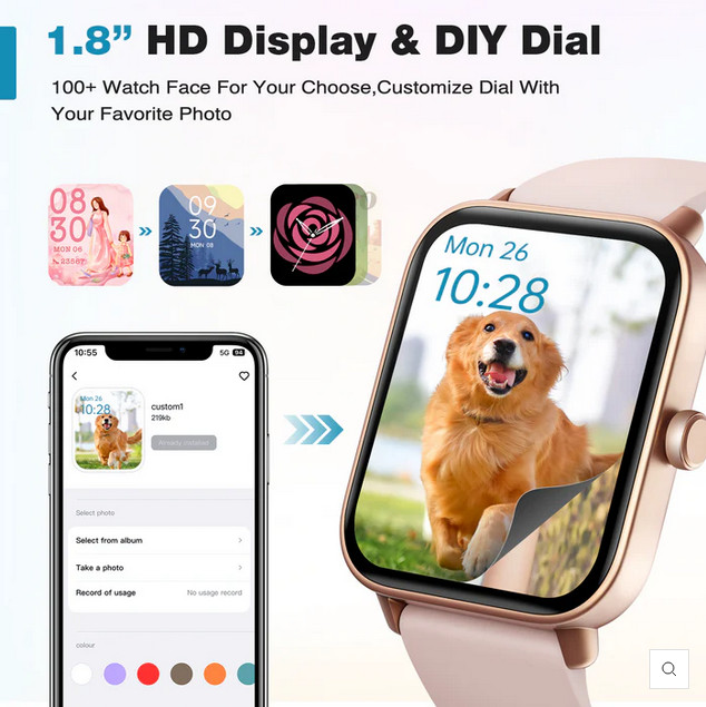 Fitpolo 1.8” Smart Watch for Men & Women IDW19 – Purple