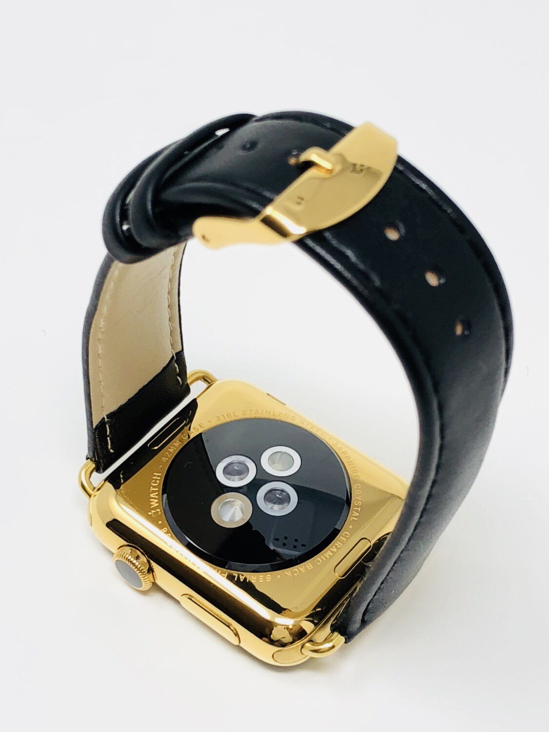 24K Gold 42MM Apple Watch SERIES 2 with Black Leather Band