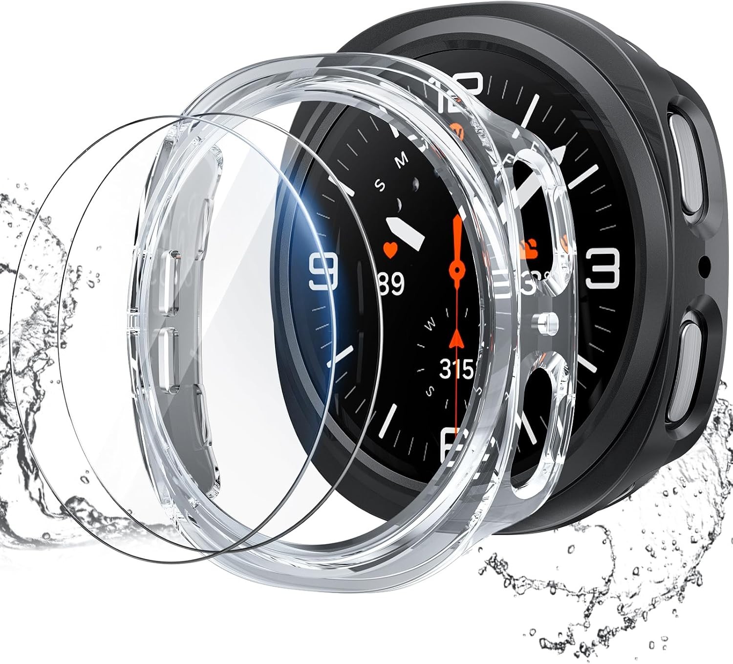 Case for Samsung Galaxy Watch 9 40mm Hard PC Bumper Protective Cover HD Anti-Fog