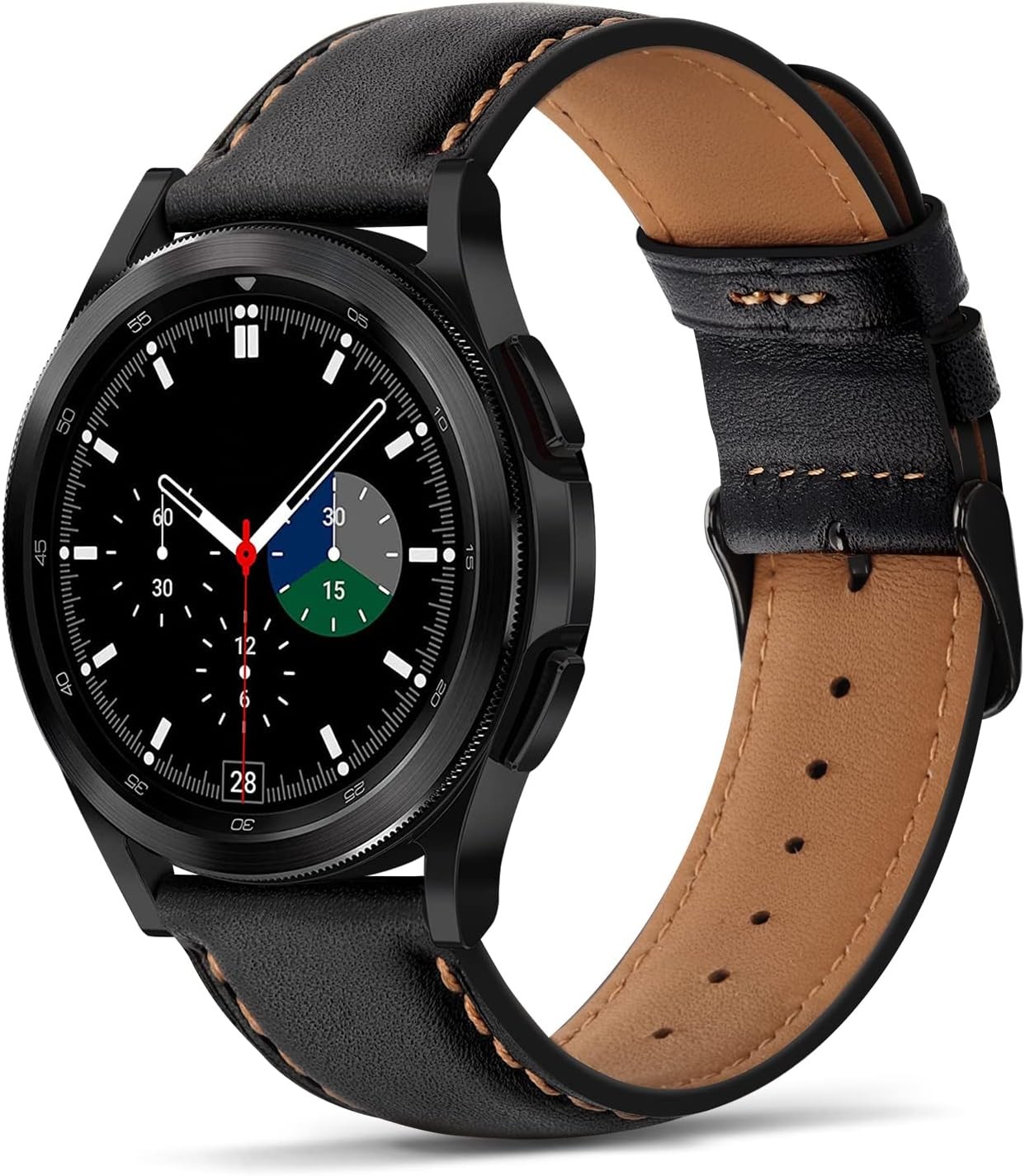 Leather Band for Galaxy Watch 6 Classic 43mm, 47mm, Genuine Leather Strap