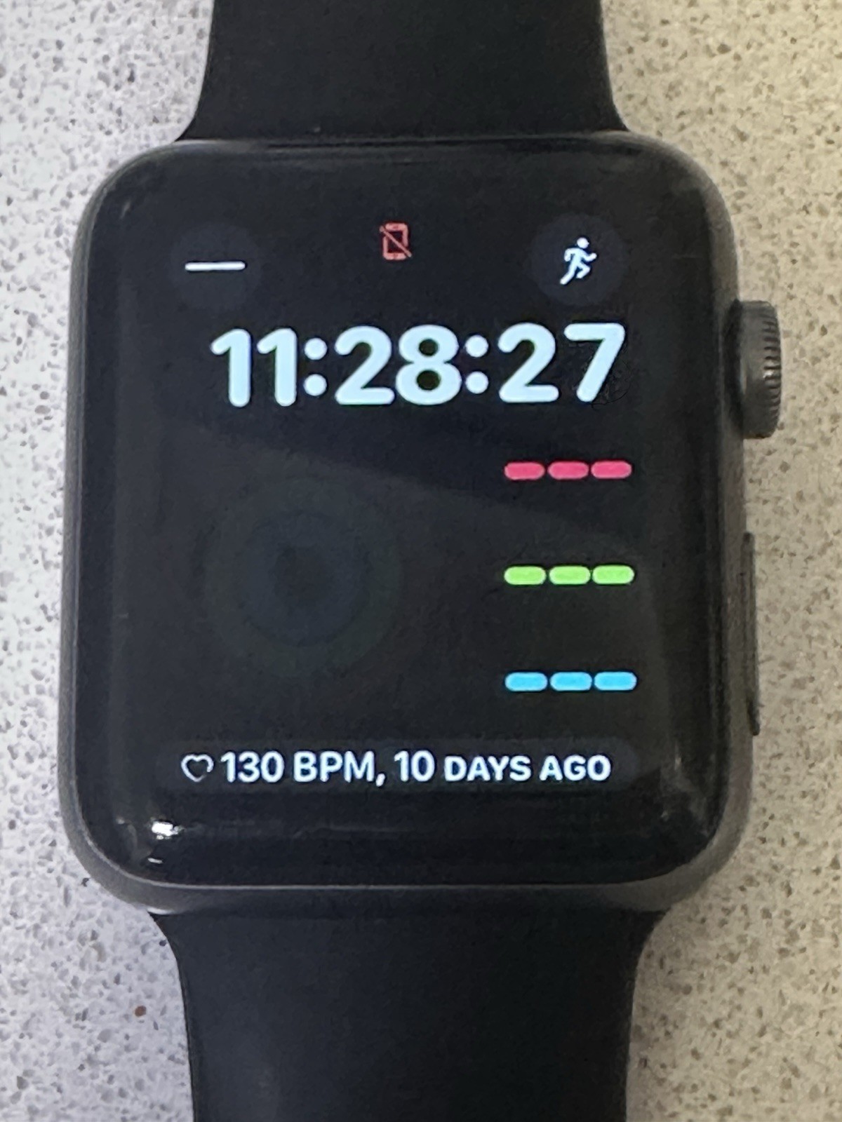 Apple Watch Series 3 38mm Space Gray Aluminum Case with Black Sport Band…