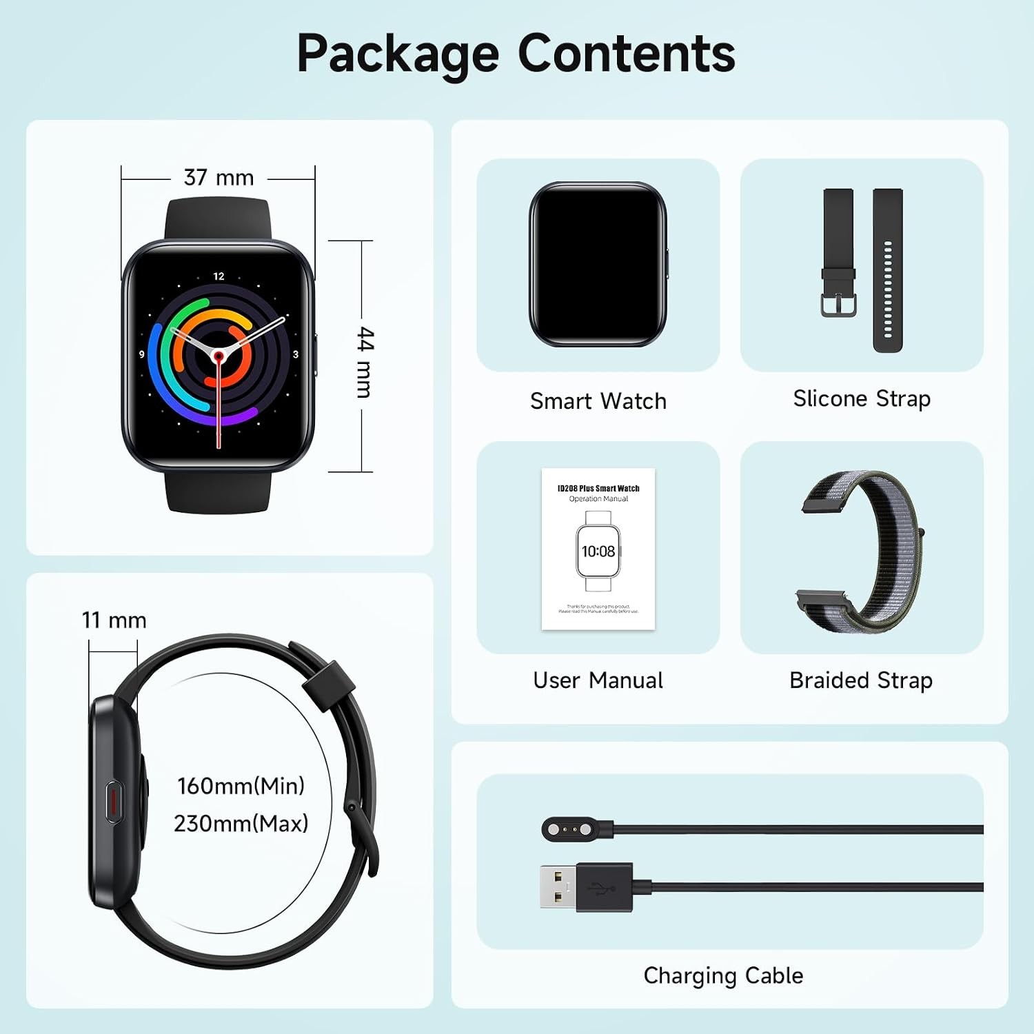 Smart Watch for Men Women, 1.8″ Fitness Tracker for Android & iPhone, Answer/Mak