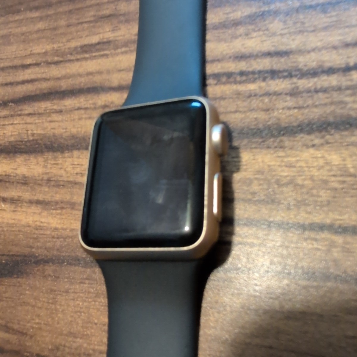 Apple Watch 7000 Series 38MM Rose Gold W/ Black Strap Model A1553 UNTESTED