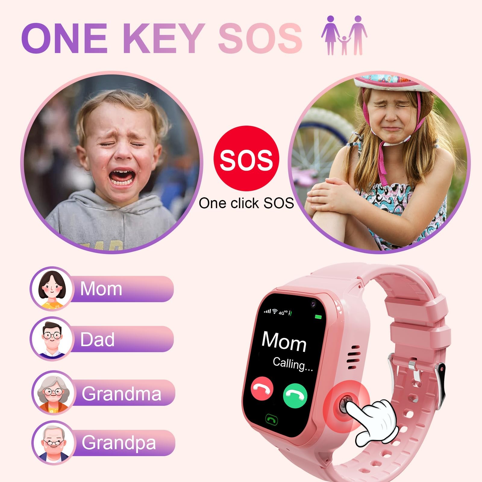 4G GPS Tracker, Boys Girls Smartwatches Watch Video SOS Alarm Voice Chat Game…