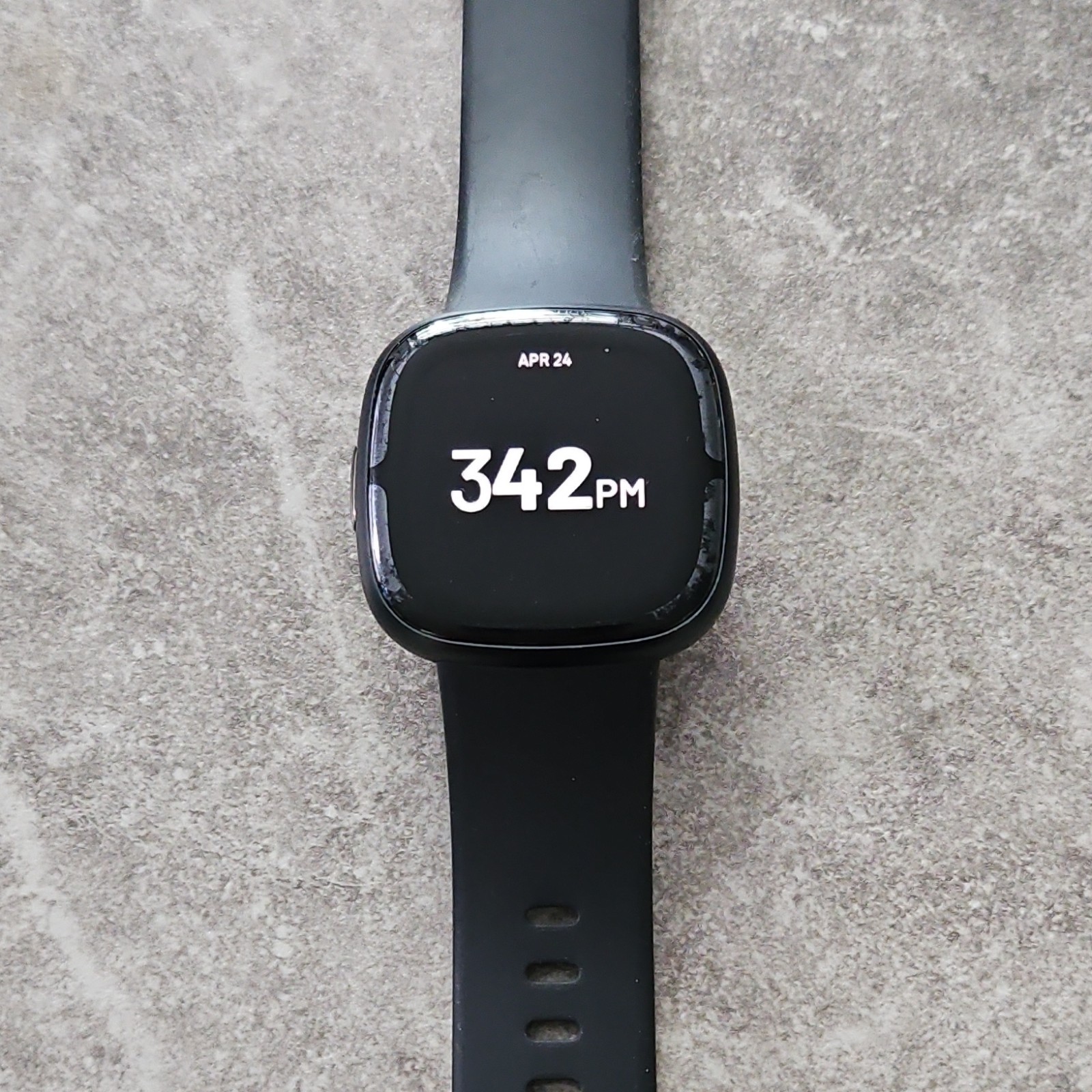 Fitbit Versa 3 Black Aluminum Smartwatch Heart Rate Fitness Tracker Bluetooth