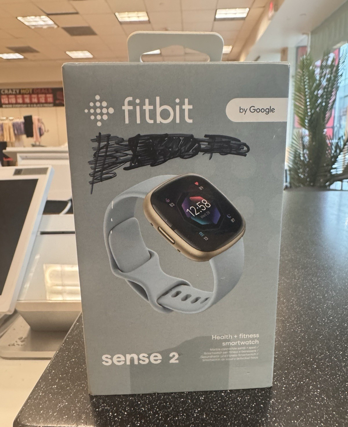 Fitbit Sense 2 40mm Smartwatch Pale Gold Aluminum Case Blue Mist Band GPS HR