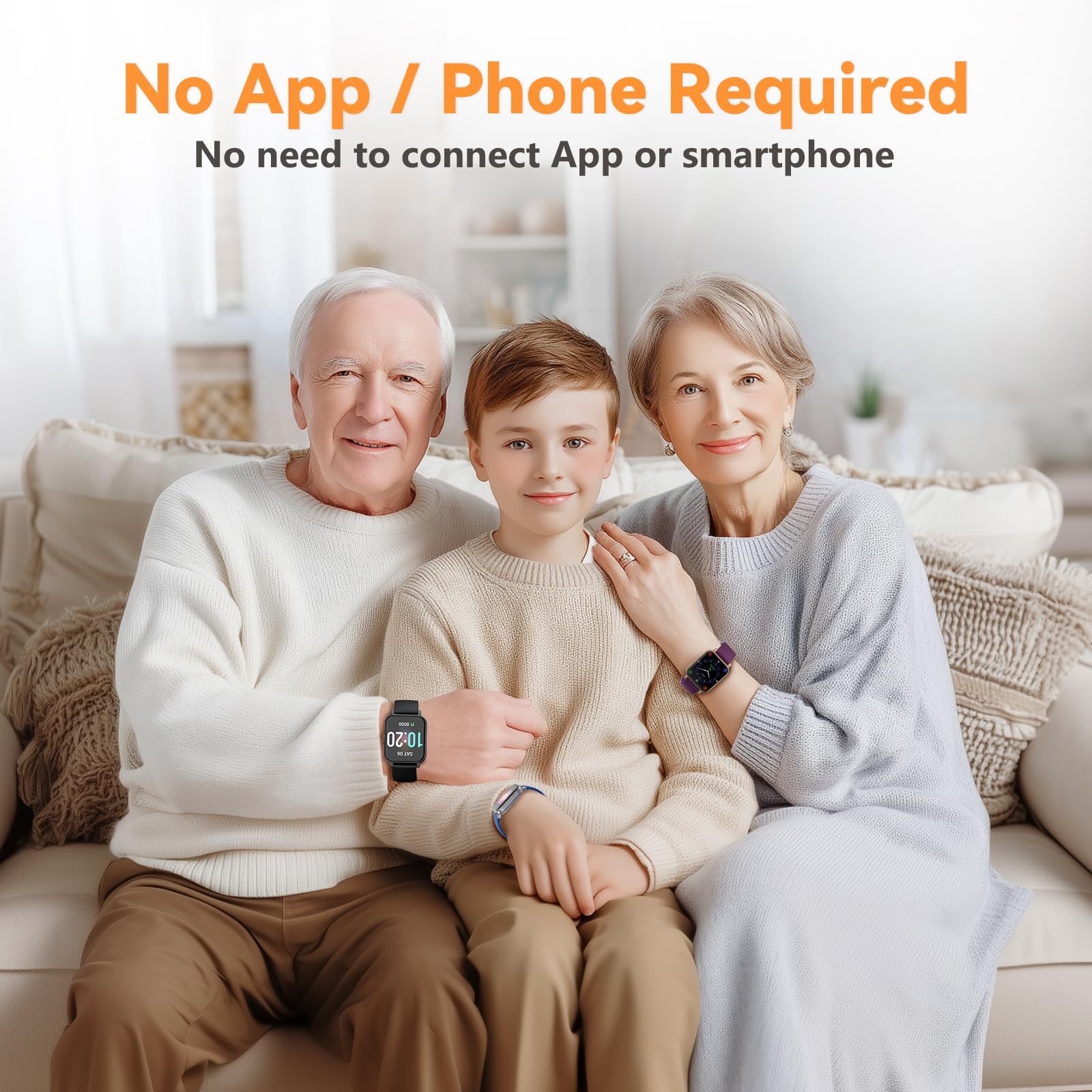 Smart Watch Senior Friendly No App/Phone Required,Pedometer Waterproof Fitnes…