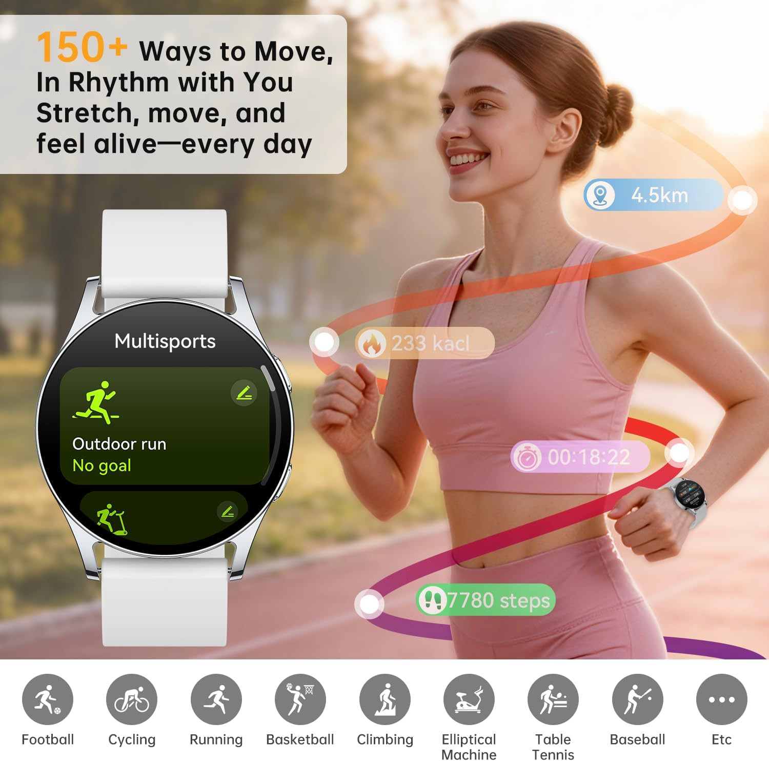 ChronArk AI Smart Watch 1.32″ AMOLED Bluetooth Call Fitness Tracker Android iOS