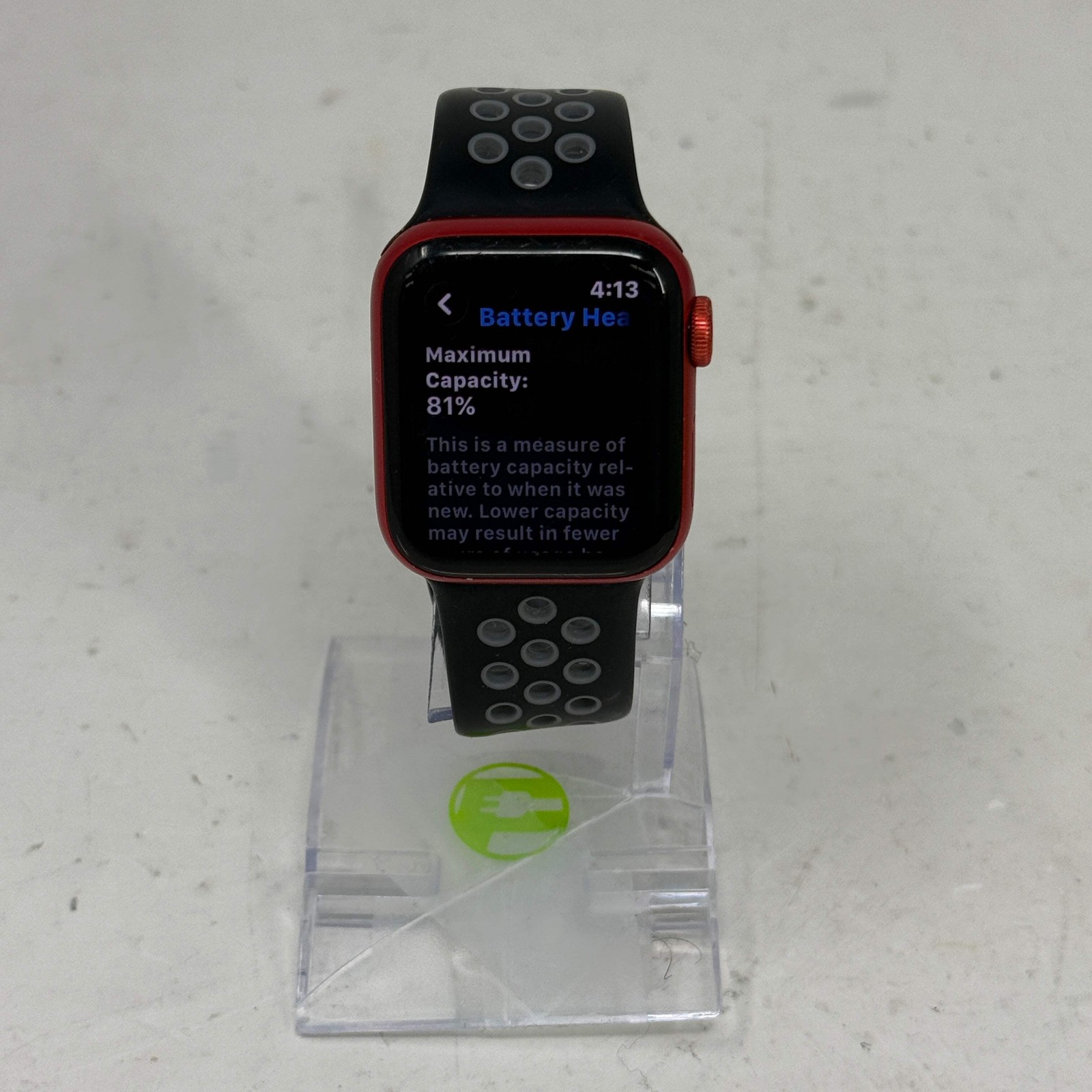 GPS Only Apple Watch Series 6 40MM Red Aluminum Black Nike Sport Loop M00A3LL/A