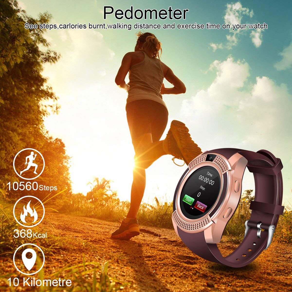 Smart Watch Wrist Watch with Camera SIM Card Slot for Men Women Boys Girl Gifts