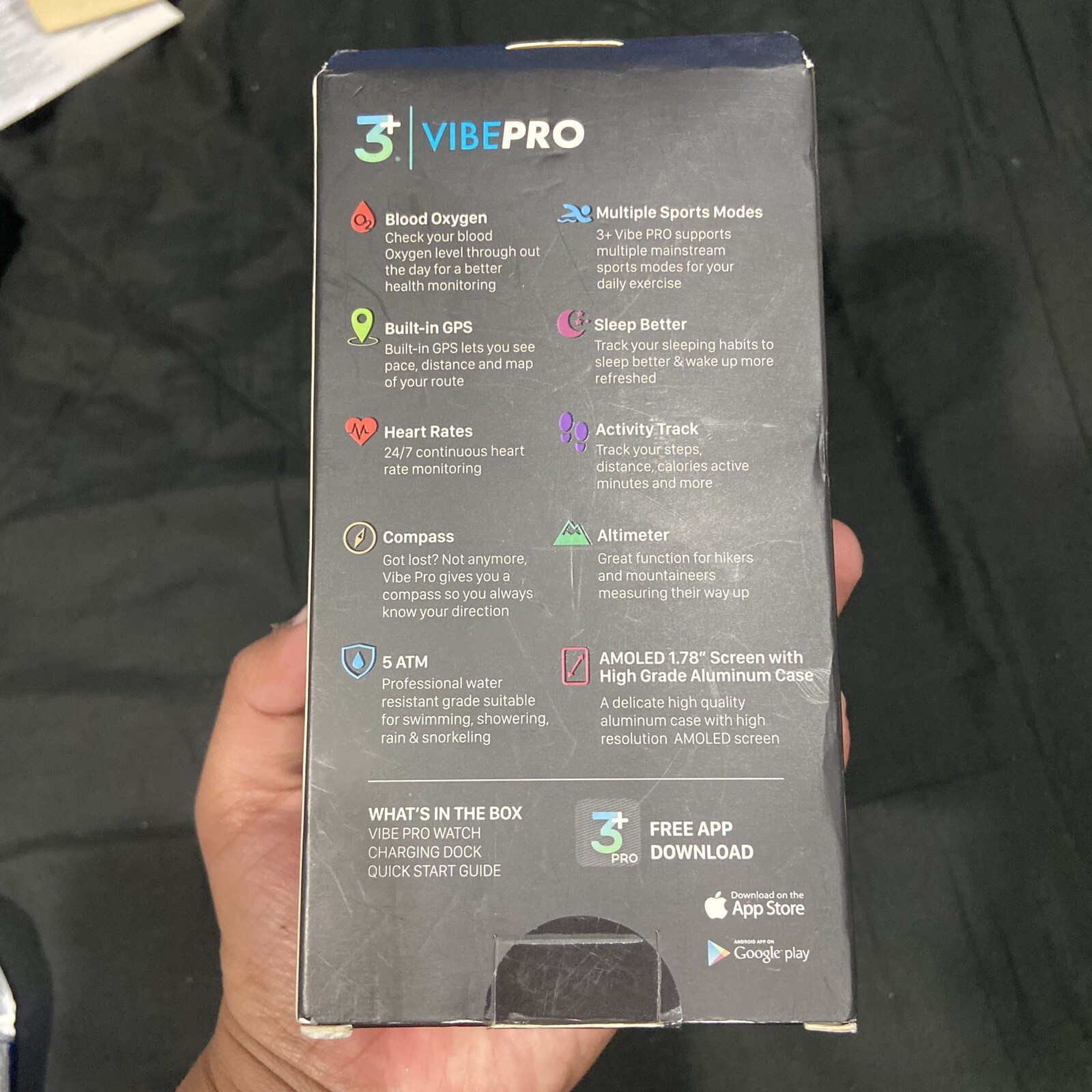VibePro Smartwatch Blood Oxygen, Heart Rate, GPS & more | Black