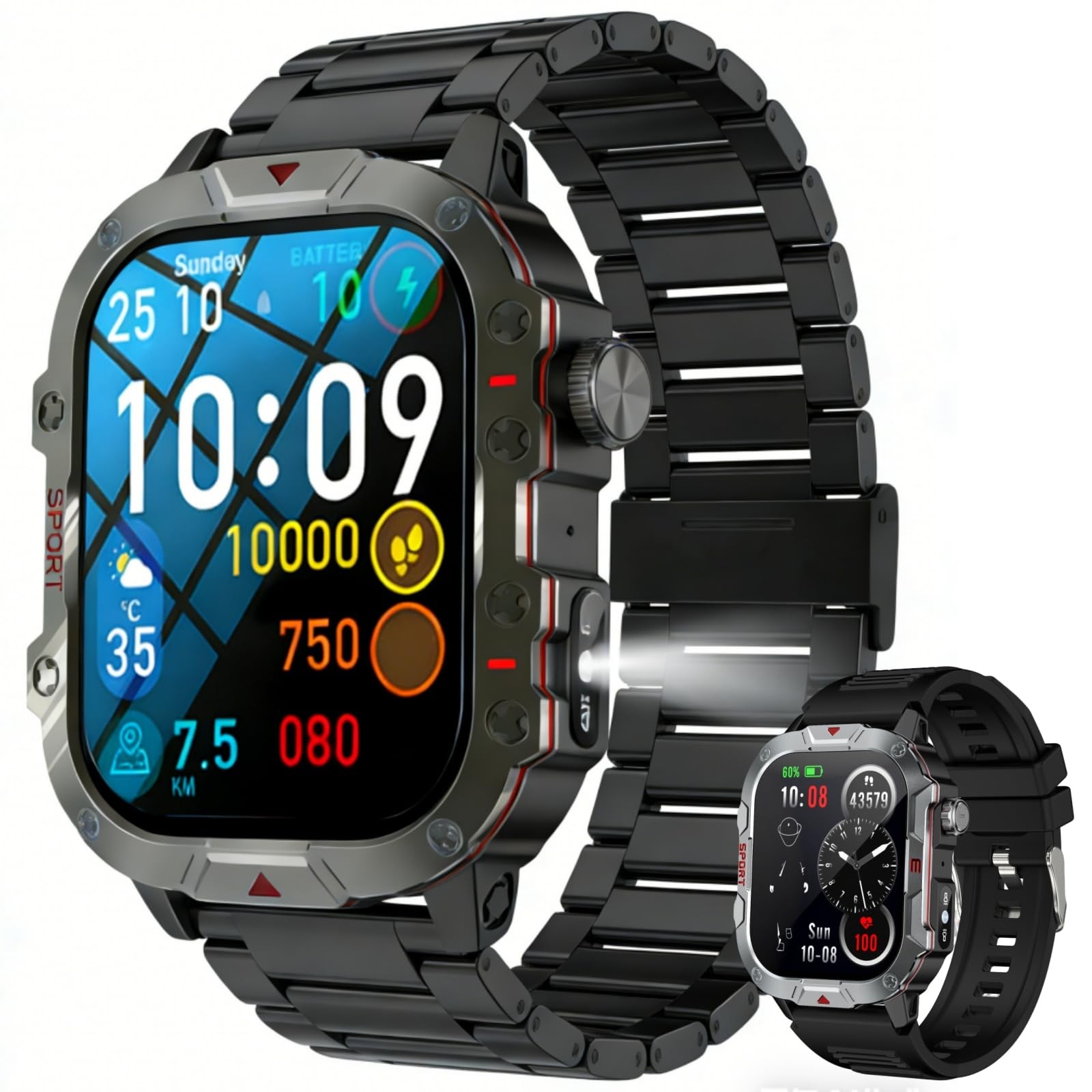 Watches for Men , 2.1″ HD Touchsreen, Bluetooth Calling, 5 ATM Water-Resistan…