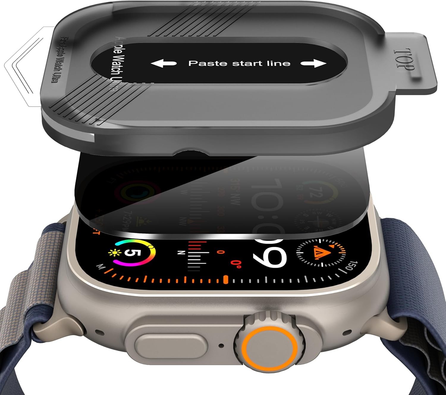 2-Pack Tempered Glass Privacy Screen Protector for Apple Watch Ultra 49mm