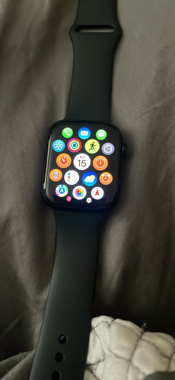 Apple Watch Series 9 45mm Aluminum Case with Sport Band – Midnight, S/M (GPS…