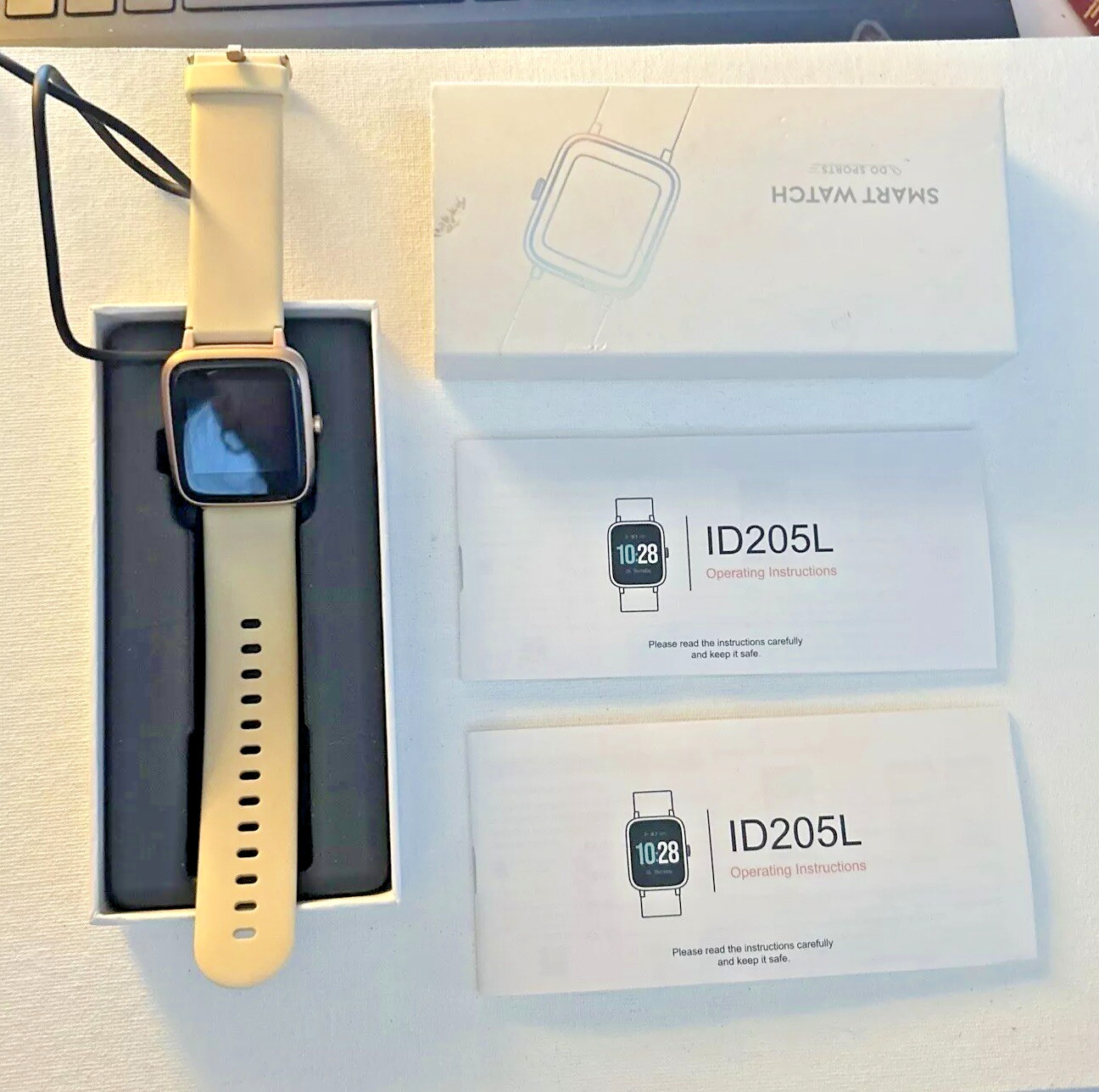 DO Sports Smart Watch ID205L Pink Dial White Band New Open Box