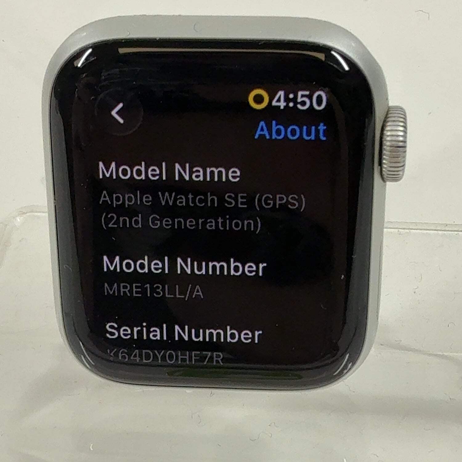 GPS Only Apple Watch SE 2nd Gen 40MM Silver Aluminum MRE13LL/A Face Only