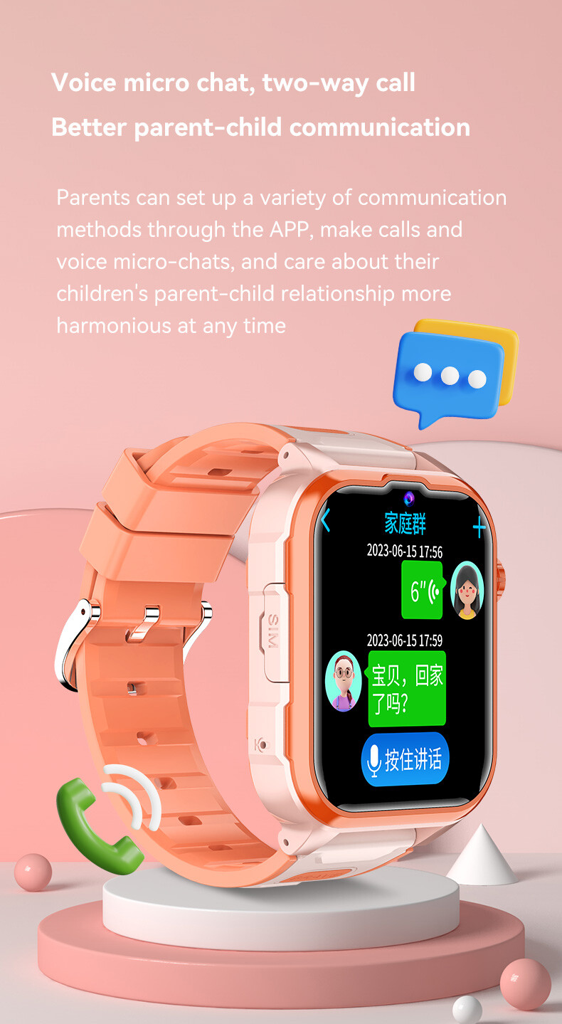 Student Kids 4G Smart Watch Video Call GPS WIFI LBS Location Voice Chat SOS