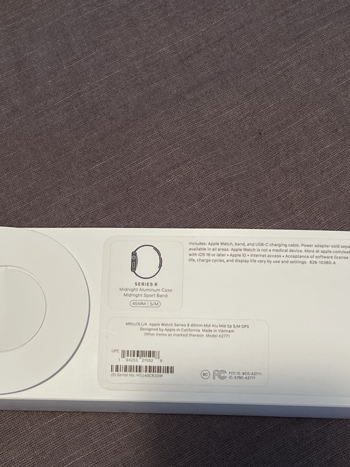 Apple Watch Series 8 45mm 32 GB Aluminum Midnight Unlocked Condition Fair