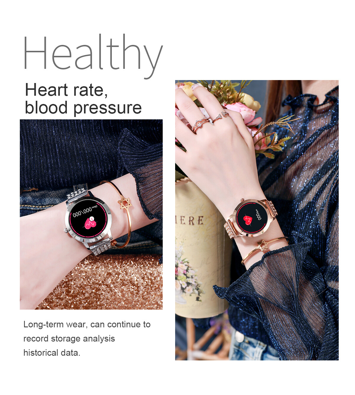 Waterproof Smart Watch Women Luxury Sports Bracelet Wristwatch for Ladies Girls