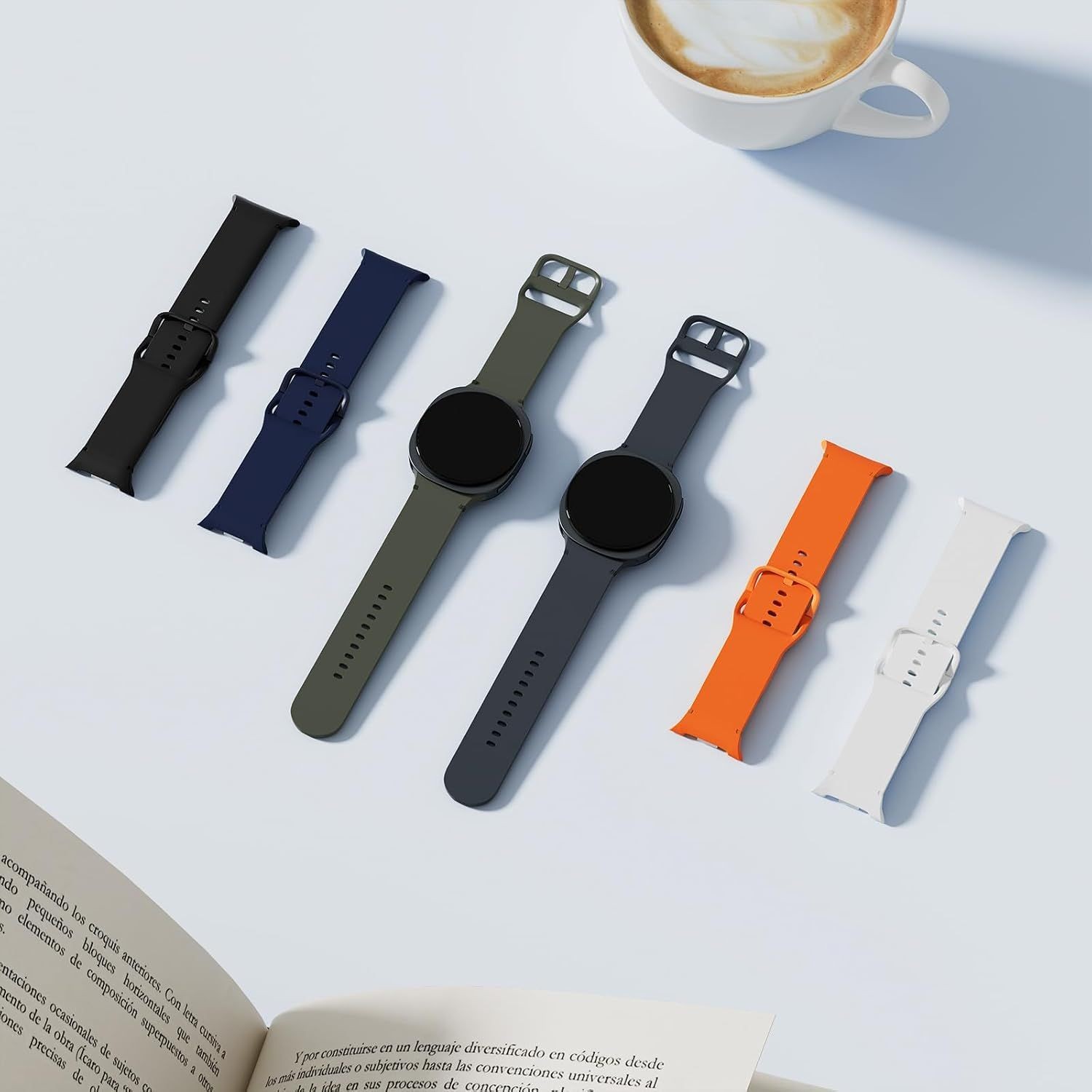 6 Silicone Bands for Samsung Galaxy Watch 8, 40mm & 44mm – 6 Pack Soft Straps