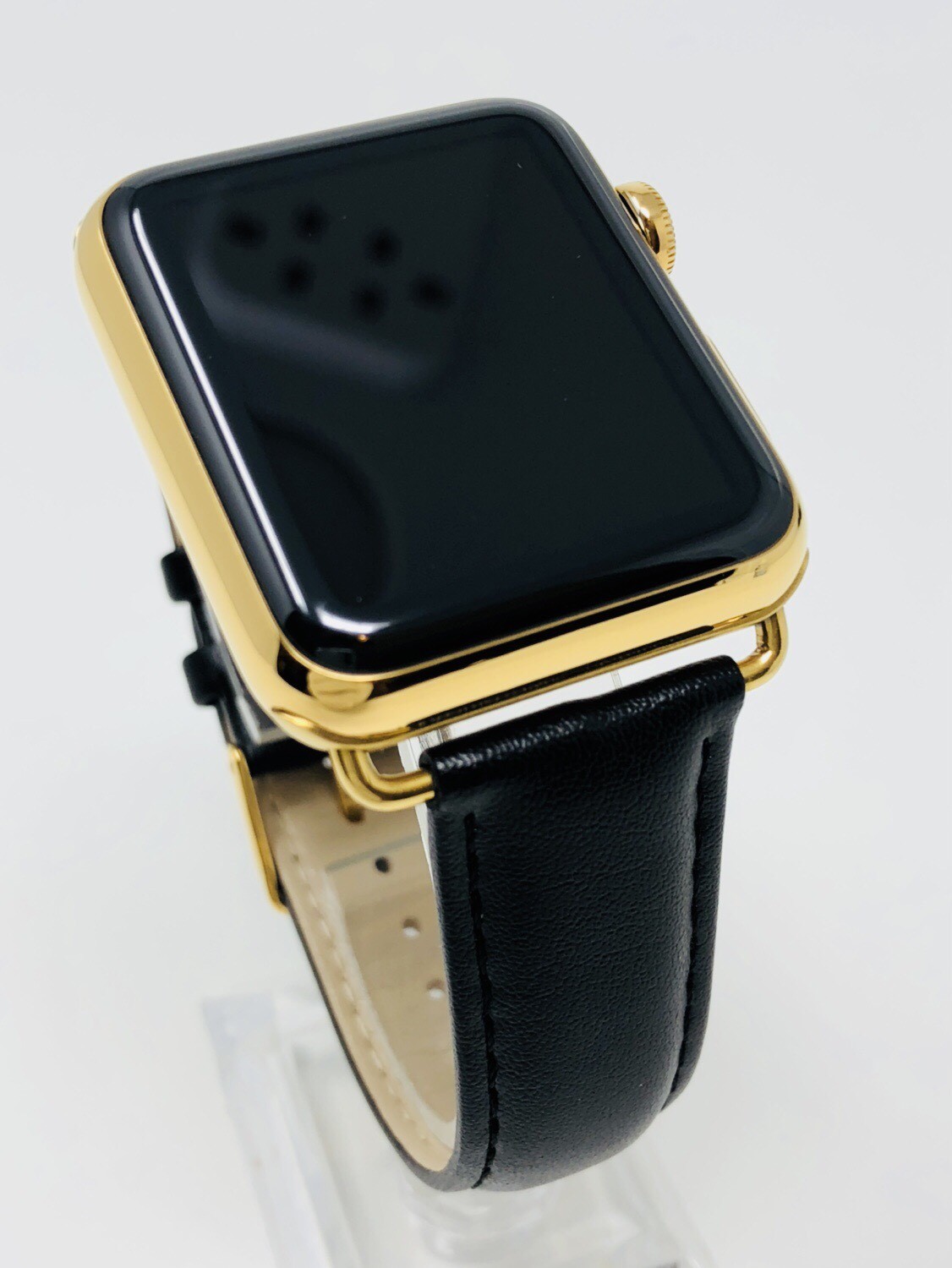 24K Gold 42MM Apple Watch SERIES 2 with Black Leather Band