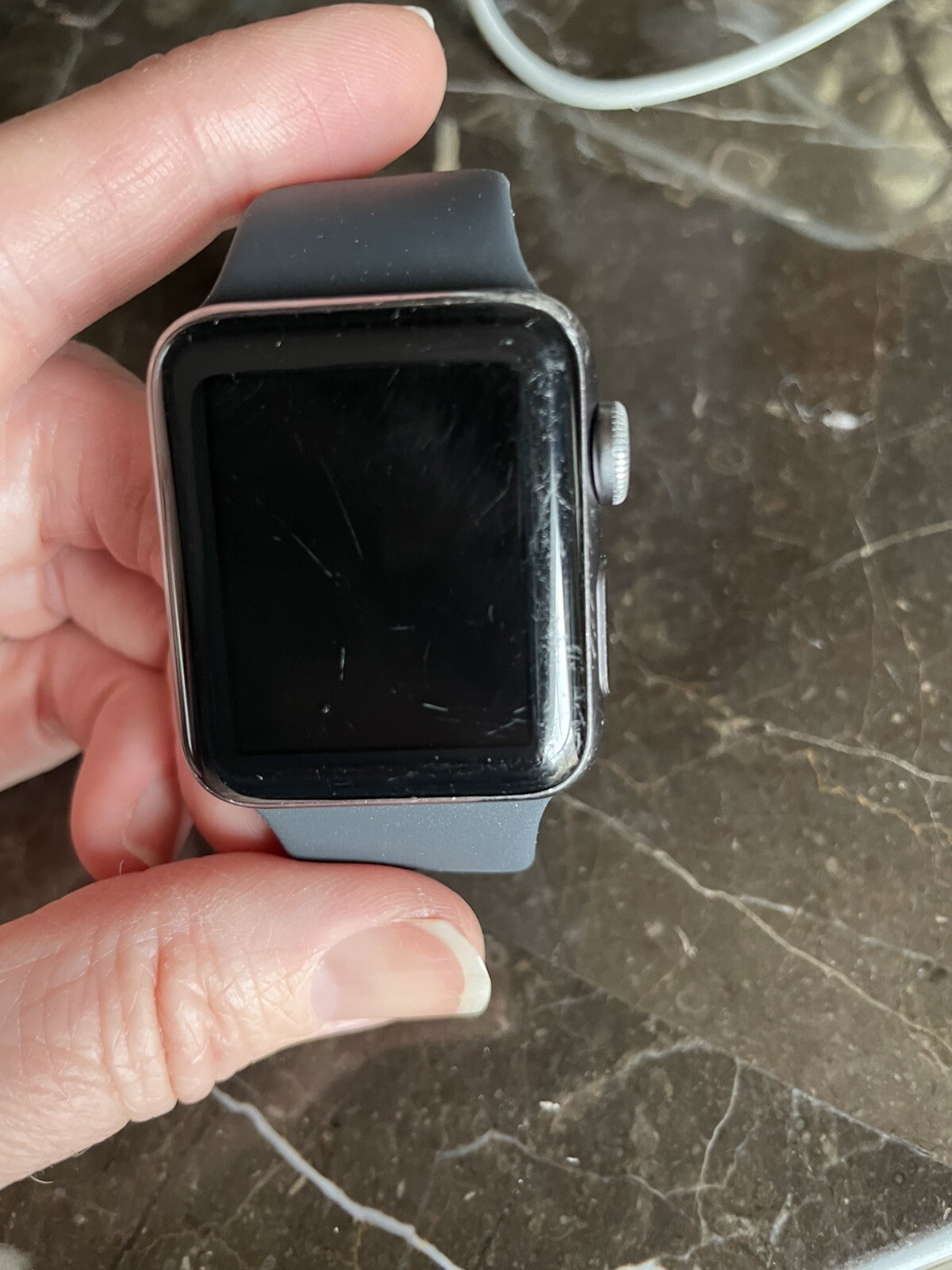 Apple Watch Series 3 38mm Space Gray Aluminum Case with Black Sport Band…