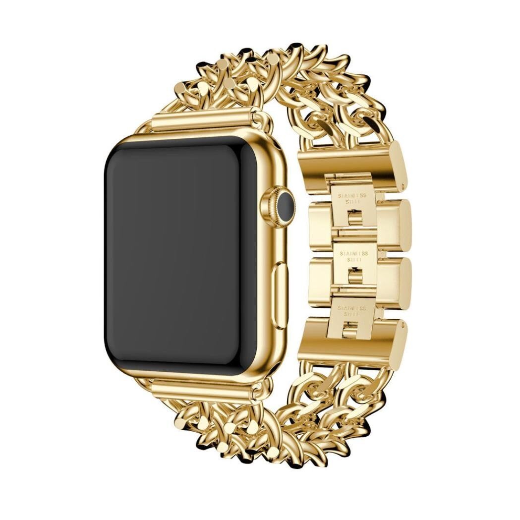 24K Gold 42MM Apple Watch with Gold Links Band Custom Rare