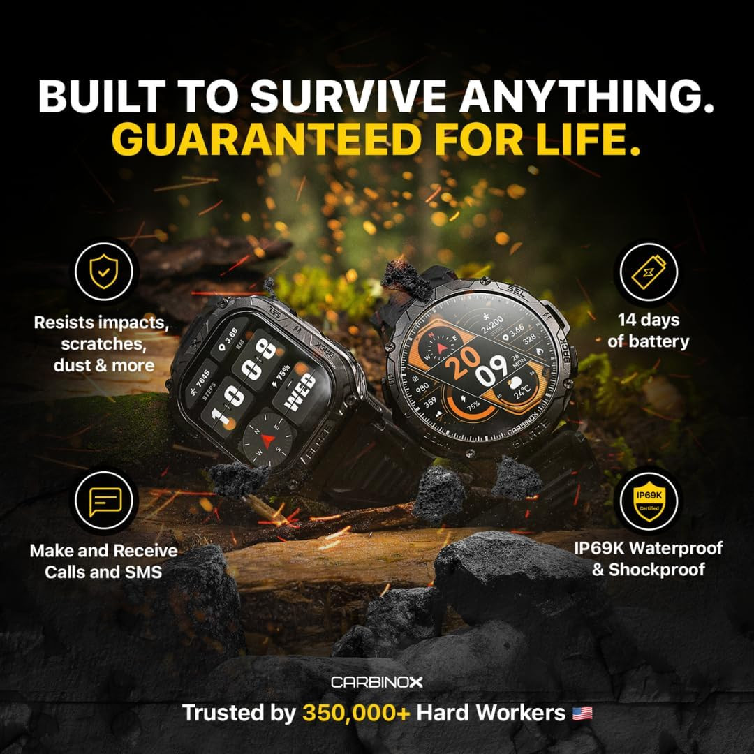 Blaze Smart Watch with GPS – Rugged Fitness Trackers, IP69K Waterproof, 170+ Spo