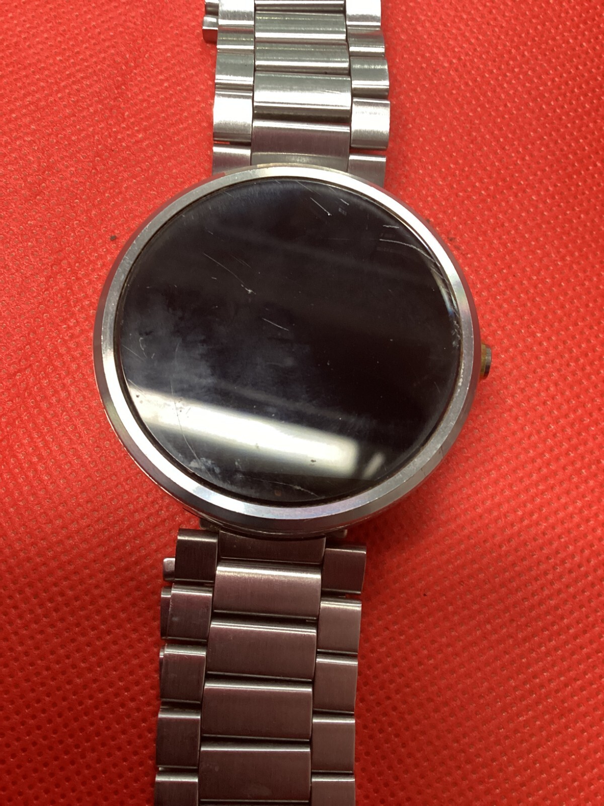 Motorola Moto 360 Metal Case Silver Link Bracelet Men’s Smartwatch Android Wear