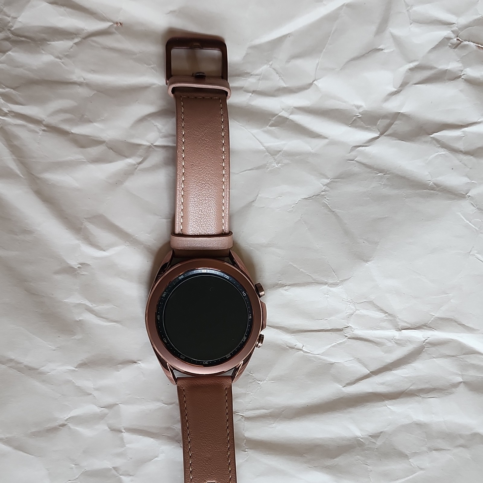Samsung Galaxy Watch 42mm Rose Gold Steel Pink Leather Band 4GB Fitness.