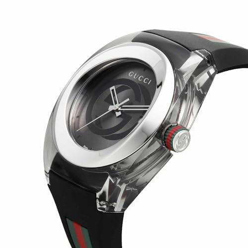 Gucci SYNC YA137116 Men’s Quartz Watch Silver Dial 46mm Black Strap