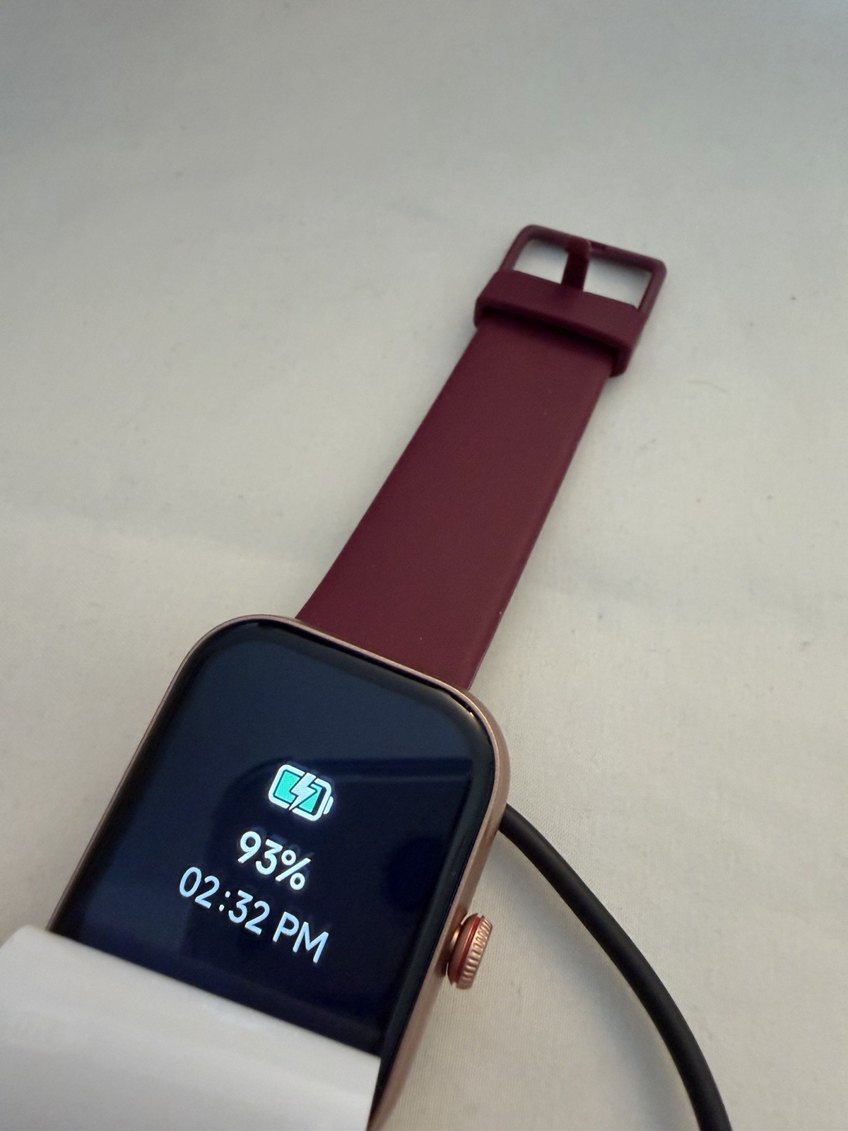 Smart Watch IDW20, Maroon Silicone Band 1.91″ HR Bluetooth 22mm, only one left