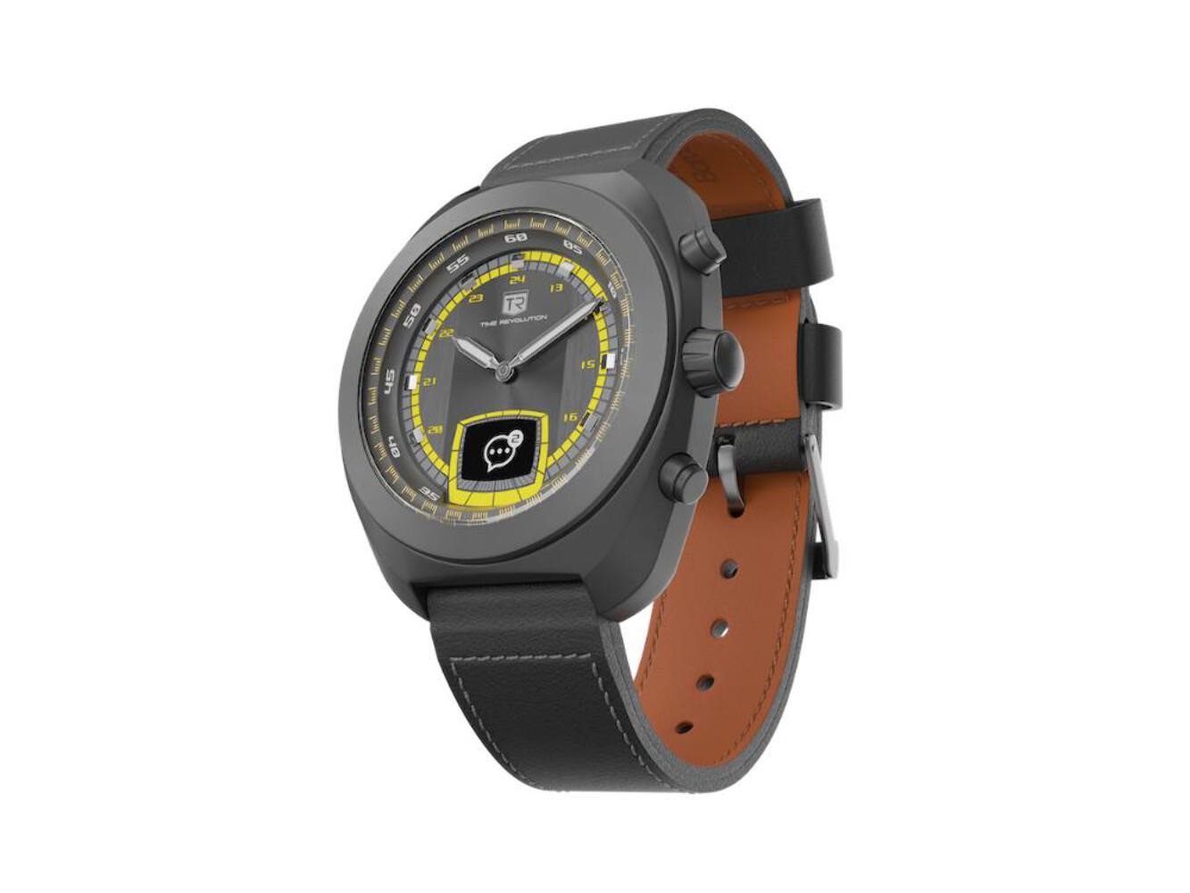 Time Revolution Hybrid 01 Thunder PVD Hybrid Watch, Black, 42 mm, TR01.4B