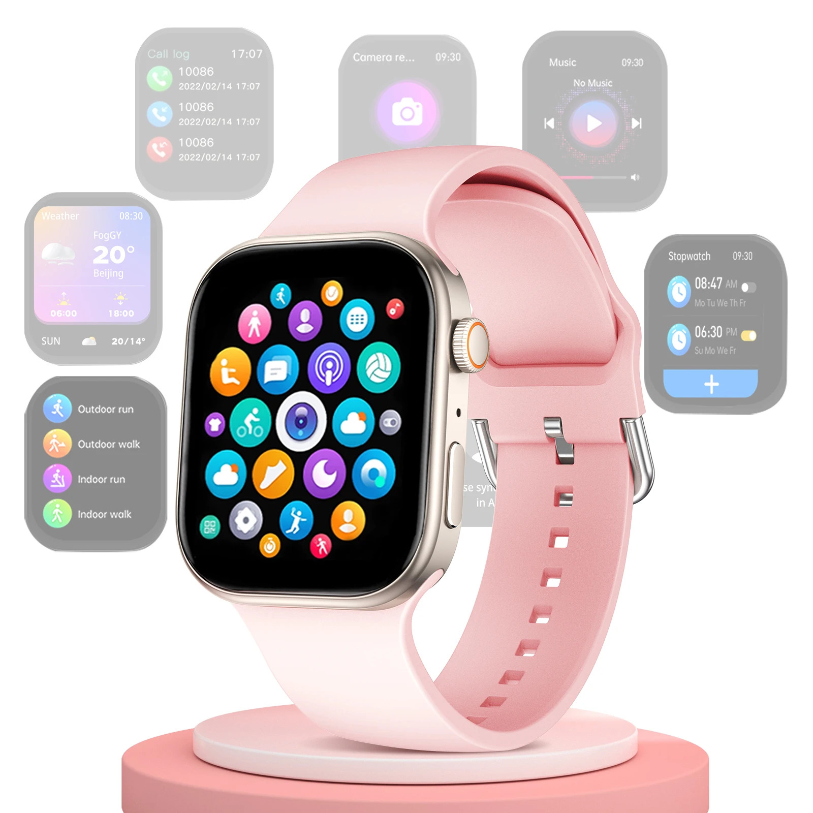 Bluetooth Smart Watch Fitness Tracker Heart Rate Sleep For Android iO