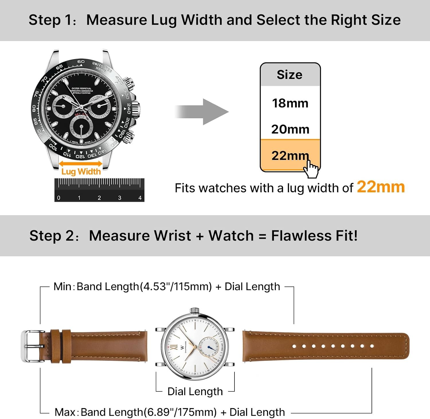 2 Pack Quick Release Leather Strap Compatible with Garmin Vivoactive 4 45mm