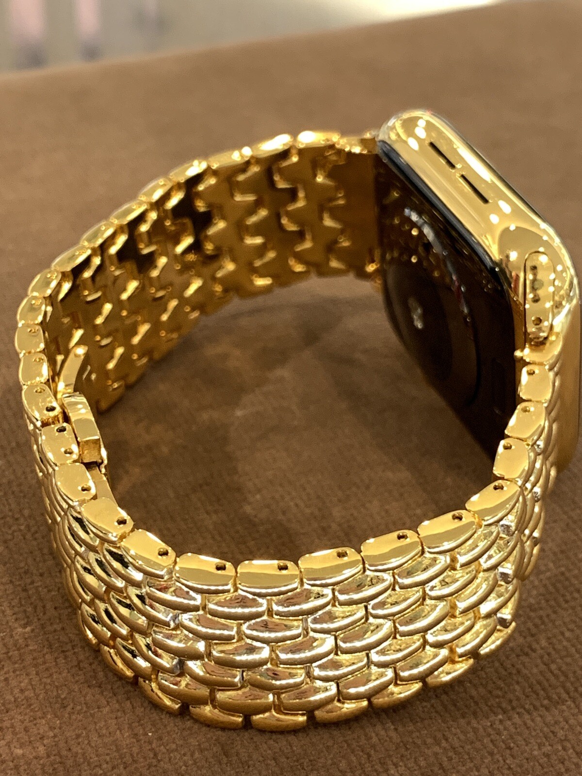 Custom 44mm Apple Watch Series 5 Stainless Steel 24K Gold Plated GPS+LTE