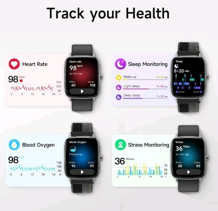 Smart Watch Android & iPhone, 1.8″ HD Smart Watch with Bluetooth