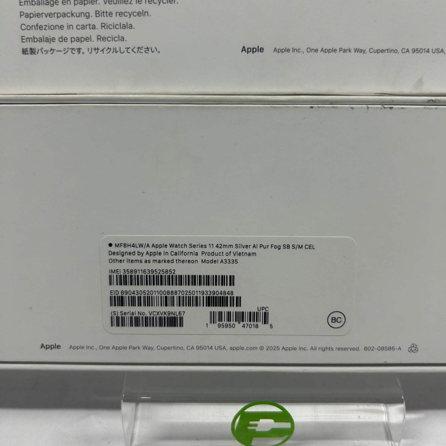 New Factory Unlocked Apple Watch Series 11 42MM Silver Aluminum Purple Fog Band