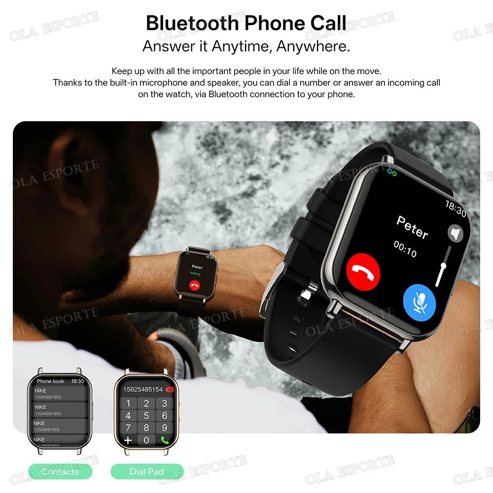 Smart Watch Touchscreen Fitness Watch w/Heart Rate,Blood Oxygen/Pressure Monitor