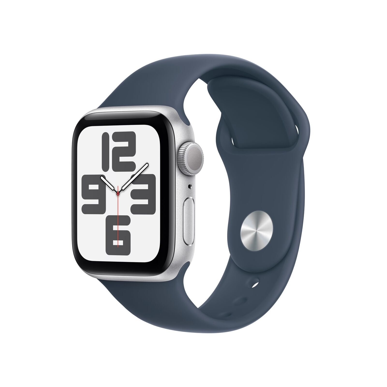 Apple Watch SE (2nd Gen.) 40mm Silver Aluminum Case Storm Blue Sport Band -…