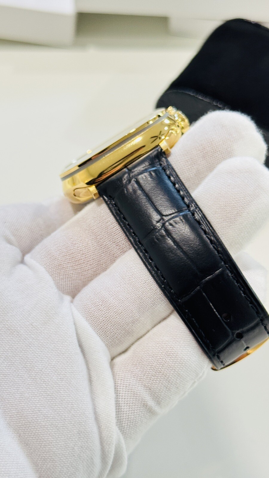 24k Gold Plated Apple Watch ULTRA 2 49mm Black Leather Band Polished CUSTOM