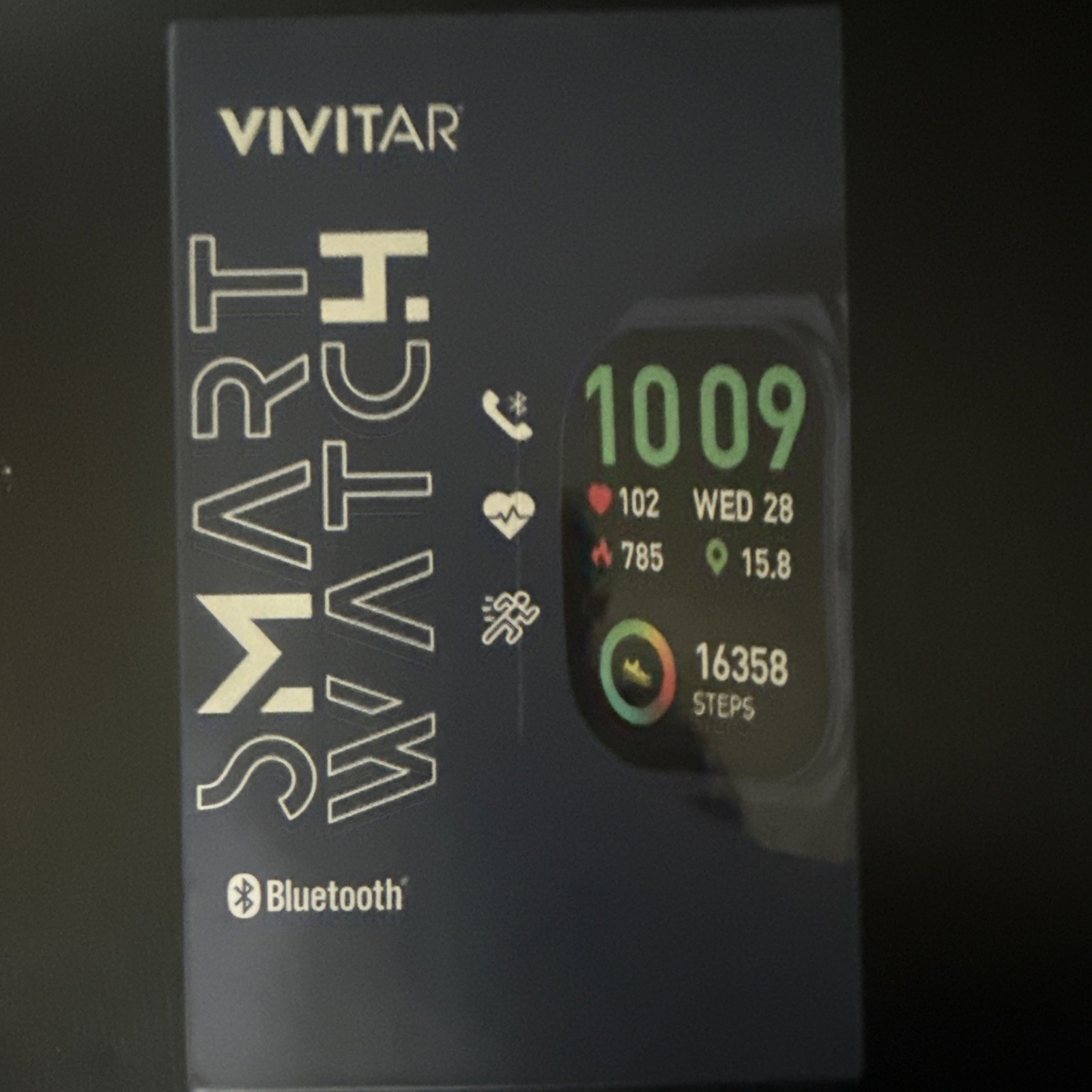 Vivitar Smart Watch Bluetooth Calling Heart Rate IP68 Waterproof Navy Blue