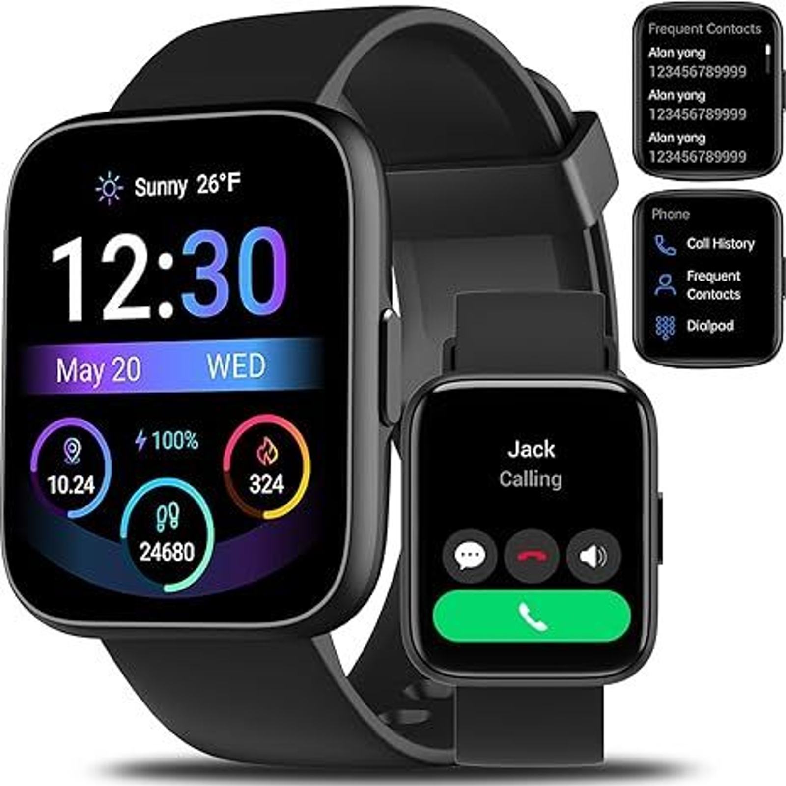 Smart Watch Answer/Make Calls/Quick Reply/AI Voice Assistant, 1.83″ for Android