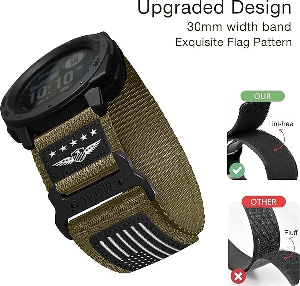 Rugged Tactical Nylon Watch Band for Garmin Instinct 3 45Mm/ Instinct 2 Solar, S