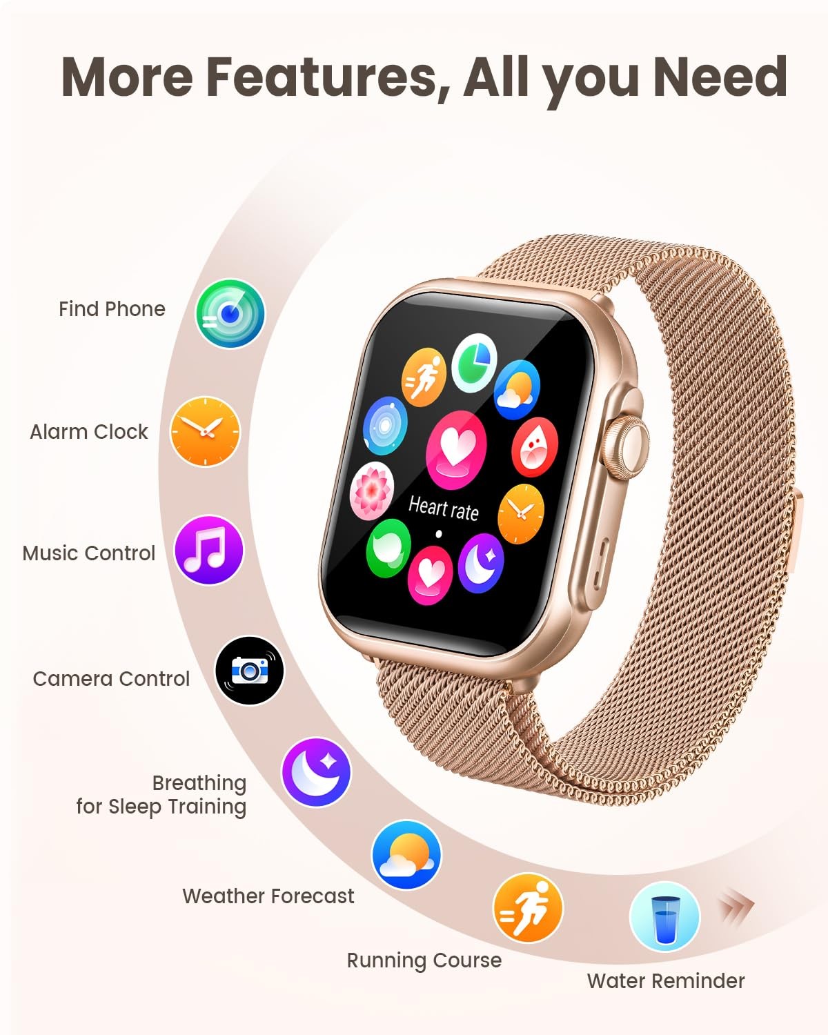Smart Watch for Women for iPhone Android: 1.85″Smartwatch with Make/Answer Ca…